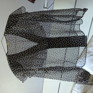 Vintage Elite Sheir Polka Dot Button Down Blouse